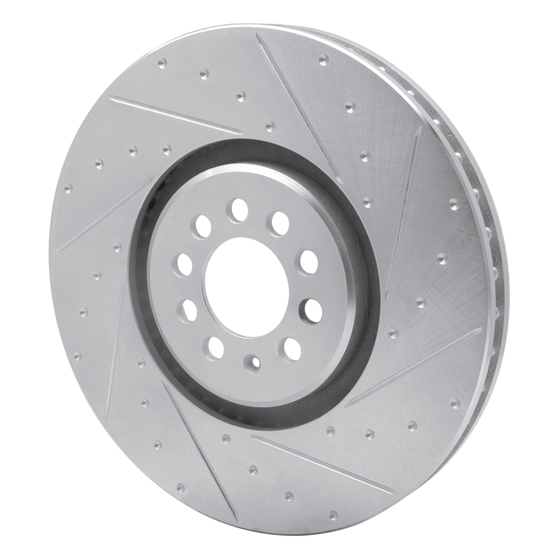 Audi TT Brake Rotor (1) - Right Front - R1 Concepts - Drilled & Slotted - Silver - `04-`06